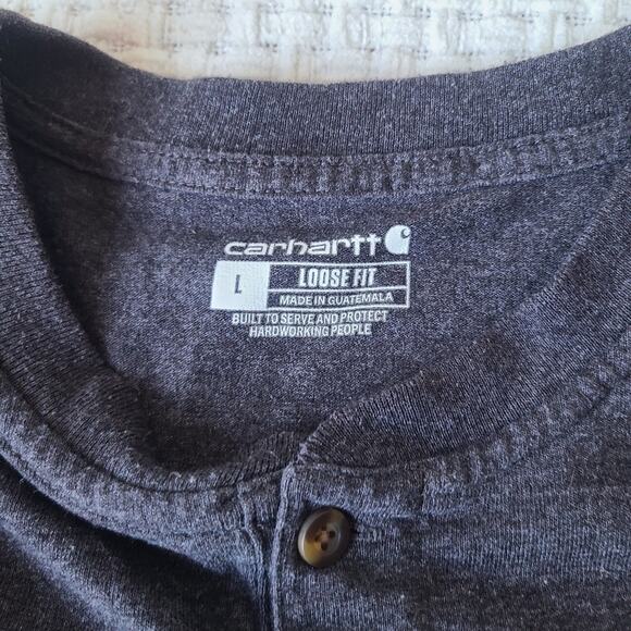 Carhartt Loose Fit Gray Short Sleeve Shirt Mens Size L - Picture 3 of 6